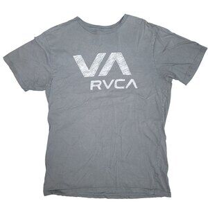 RVCA Men's Gray Short Sleeve T-Shirt Size L very small hole in front.